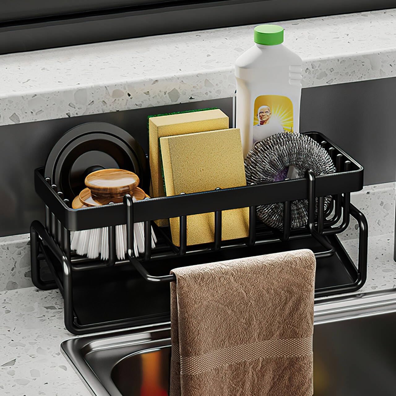 Multifunctional Sponge Rack Drainer Kitchen Shelf Sink Rag