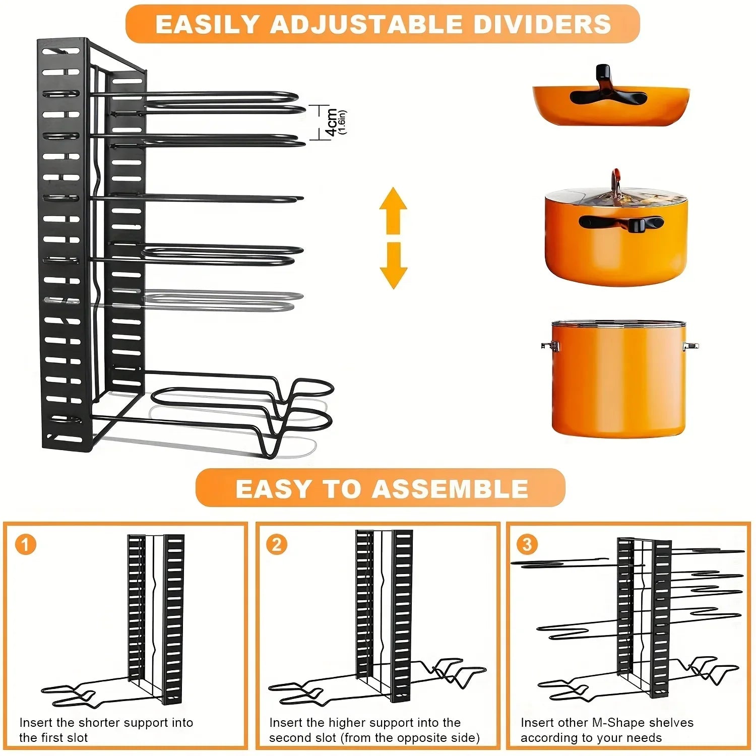 8-Tier Duty Pot Rack/ Organizer