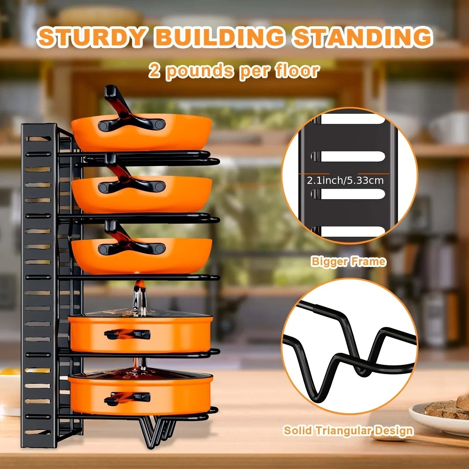 8-Tier Duty Pot Rack/ Organizer